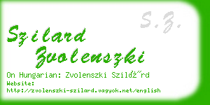 szilard zvolenszki business card